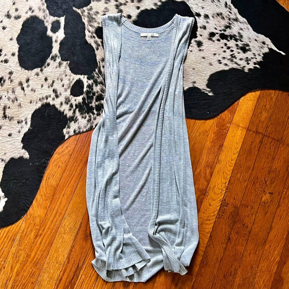 Cyrus Sleeveless Long Cozy Gray Sweater